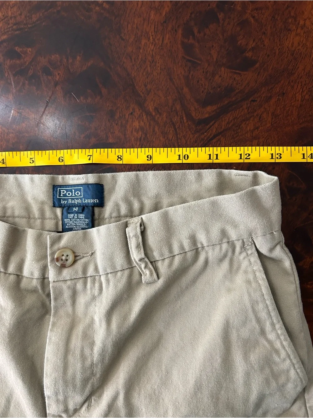 Polo Ralph Lauren Khaki Chino Shorts Classic Polo Youth Size 14 10” Inseam